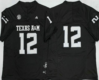 Men's Texas A M Aggies #12 Nana Boadi Owusu Black FUSE College Football Jersey