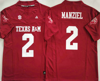 Men's Texas A M Aggies #2 Johnny Manziel Red FUSE College Football Jersey
