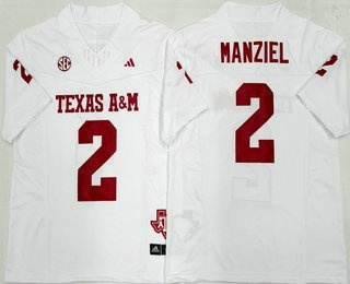 Men's Texas A M Aggies #2 Johnny Manziel White FUSE College Football Jersey