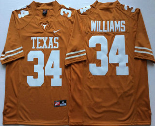 Men's Texas Longhorns #34 Ricky Williams Burnt Orange Stitched College Football Nike NCAA Jersey