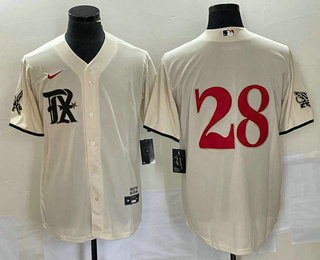 Men's Texas Rangers #28 Jonah Heim Cream 2023 City Connect Cool Base Stitched Baseball Jersey