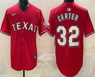 Men's Texas Rangers #32 Evan Carter Red Limited Jersey