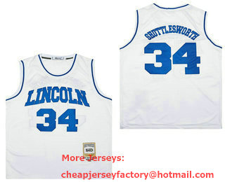 Men's The Movie He Got Game Lincoln #34 Ray Allen Jesus Shuttlesworth White Swingman Basketball Jersey