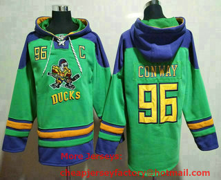 Men's The Movie The Mighty Ducks #96 Charlie Conway Green Ageless Must Have Lace Up Pullover Hoodie
