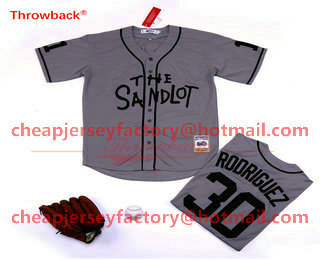 Men's The Sandlot #30 Benny The Jet Rodriguez Grey Movie Stiched Jersey
