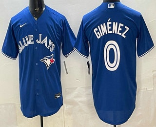 Men's Toronto Blue Jays #0 Andres Gimenez Blue Cool Base Jersey