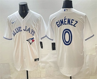 Men's Toronto Blue Jays #0 Andres Gimenez White Cool Base Jersey