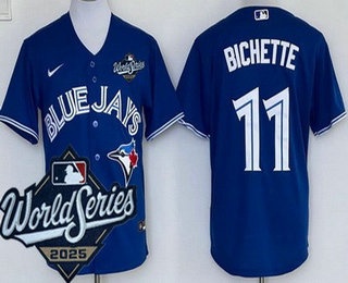 Men's Toronto Blue Jays #11 Bo Bichette Blue 2025 World Series Cool Base Jersey