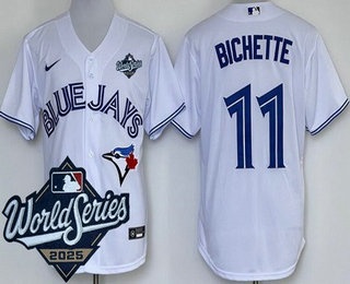 Men's Toronto Blue Jays #11 Bo Bichette White 2025 World Series Cool Base Jersey