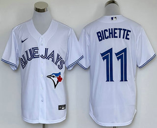 Men's Toronto Blue Jays #11 Bo Bichette White Stitched Cool Base Nike Jersey