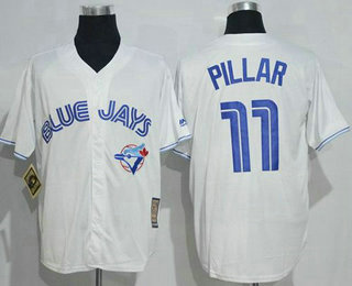 Men's Toronto Blue Jays #11 Kevin Pillar White Cool Base Cooperstown Collection Player Jersey