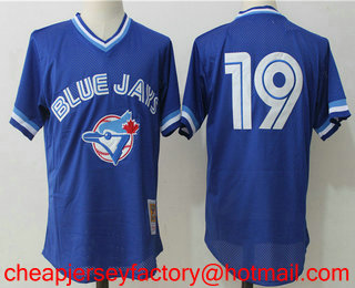 Men's Toronto Blue Jays #19 Paul Molitor Royal Blue Throwback Mesh Batting Practice Stitched MLB Mitchell & Ness Jersey