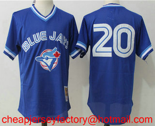 Men's Toronto Blue Jays #20 Josh Donaldson Royal Blue Throwback Mesh Batting Practice Stitched MLB Mitchell & Ness Jersey