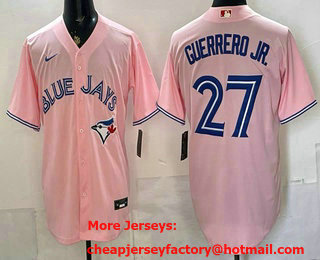 Men's Toronto Blue Jays #27 Vladimir Guerrero Jr Pink Cool Base Jersey