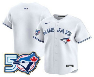 Men's Toronto Blue Jays #3 Myles Straw White 50th Limited Jersey