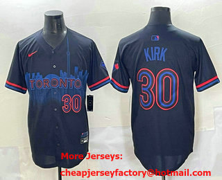 Men's Toronto Blue Jays #30 Alejandro Kirk Black 2024 City Connect Limited Stitched Jersey