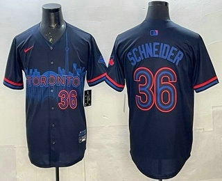 Men's Toronto Blue Jays #36 Davis Schneider Black City Limited Jersey