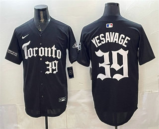 Men's Toronto Blue Jays #39 Trey Yesavage Black Gothic North Edition Limited Stitched Baseball Jersey