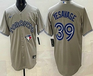 Men's Toronto Blue Jays #39 Trey Yesavage Gray Cool Base Jersey
