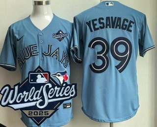Men's Toronto Blue Jays #39 Trey Yesavage Light Blue 2025 World Series Cool Base Jersey