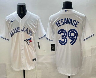 Men's Toronto Blue Jays #39 Trey Yesavage White Cool Base Stitched Jersey