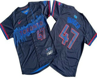 Men's Toronto Blue Jays #47 Addison Barger Black 2024 City Connect Limited Jersey