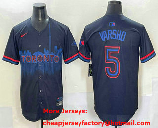 Men's Toronto Blue Jays #5 Daulton Varsho Black 2024 City Connect Limited Stitched Jersey