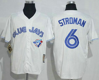 Men's Toronto Blue Jays #6 Marcus Stroman White Cool Base Cooperstown Collection Player Jersey