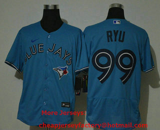 Men's Toronto Blue Jays #99 Hyun-Jin Ryu Blue Stitched MLB Flex Base Nike Jersey