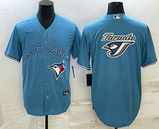 Men's Toronto Blue Jays Big Logo Light Blue Stitched MLB Cool Base Nike Jersey