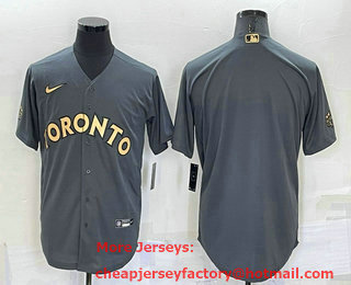 Men's Toronto Blue Jays Blank Grey 2022 All Star Stitched Cool Base Nike Jersey