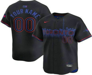 Men's Toronto Blue Jays Customized Black 2024 City Connect Limited Jersey