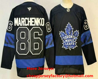 Men's Toronto Maple Leafs #86 Kirill Marchenko Black Alternate 2026 Authentic Jersey