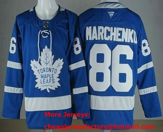 Men's Toronto Maple Leafs #86 Kirill Marchenko Blue 2026 Authentitc Jersey