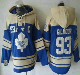 Men's Toronto Maple Leafs #93 Doug Gilmour Old Time Hockey Light Blue Hoody