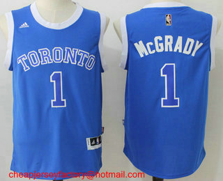 Men's Toronto Raptors #1 Tracy McGrady Blue Stitched 2016 NBA Revolution 30 Swingman Jersey