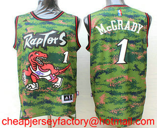 Men's Toronto Raptors #1 Tracy McGrady Revolution 30 Swingman 2016 Camo Jersey