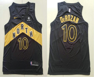 Men's Toronto Raptors #10 DeMar DeRozan Black Nike 2017-2018 NBA Swingman City Edition Jersey
