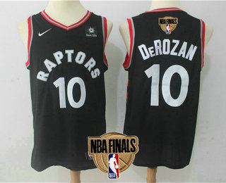 Men's Toronto Raptors #10 DeMar DeRozan Black 2019 NBA Finals Patch Nike Swingman Sun Life Stitched NBA Jersey