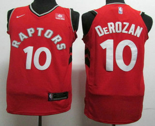 Men's Toronto Raptors #10 DeMar DeRozan Red 2017-2018 Nike Swingman Sun Life Stitched NBA Jersey
