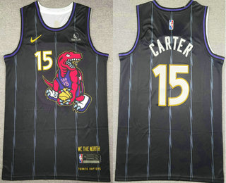 Men's Toronto Raptors #15 Vince Carter  Black 2024 City Edition Swingman Sponsor Stitched Jersey