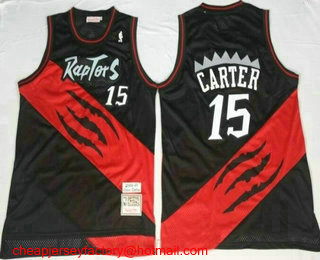 Men's Toronto Raptors #15 Vince Carter 2000-01 Black Hardwood Classics Soul Swingman Throwback Jersey