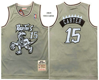 Men's Toronto Raptors #15 Vince Carter Grey 1998 Throwback Swingman Jersey