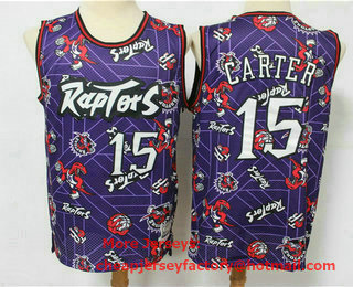 Men's Toronto Raptors #15 Vince Carter Purple Tear Up Pack Mitchell & Ness Swingman Jeresy