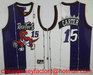 Men's Toronto Raptors #15 Vince Carter Purple White Two Tone Stitched NBA Hardwood Classic Swingman Jersey