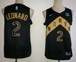 Men's Toronto Raptors #2 Kawhi Leonard Black Nike 2018 NBA Swingman City Edition Jersey