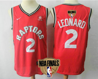 Men's Toronto Raptors #2 Kawhi Leonard Red 2019 NBA Finals Patch Nike Swingman Sun Life Stitched NBA Jersey