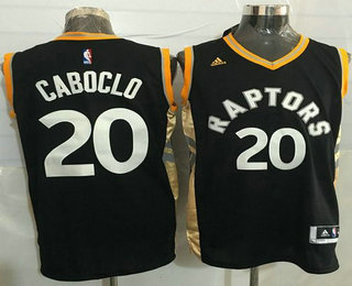 Men's Toronto Raptors #20 Bruno Caboclo Revolution 30 Swingman Black With Gold Jersey