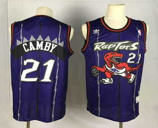 Men's Toronto Raptors #21 Marcus Camby Hardwood Classic Purple Swingman Jersey