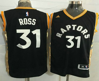 Men's Toronto Raptors #31 Terrence Ross Revolution 30 Swingman Black With Gold Jersey